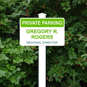 Outdoor Parking Lot Sign with PVC Post