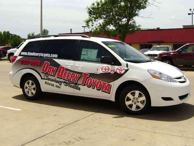 Partial Vehicle Wrap on Dealership Shuttle Van