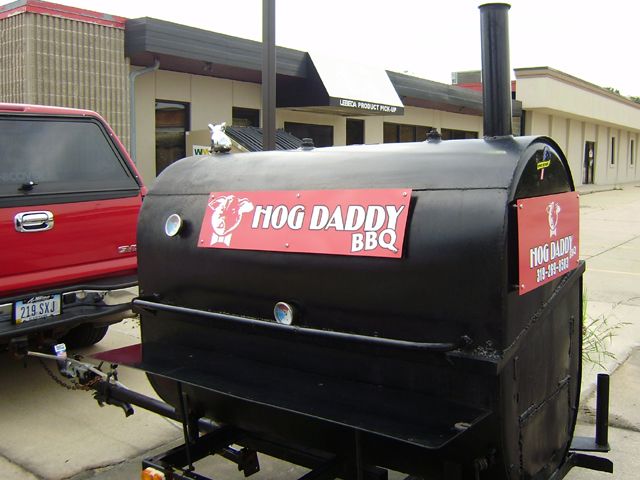 Hog Daddy BBQ - Outdoor Aluminum Signs Installed on Smoker