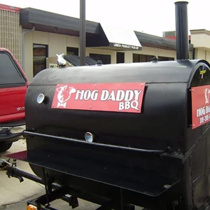 Hog Daddy BBQ - Outdoor Aluminum Signs Installed on Smoker