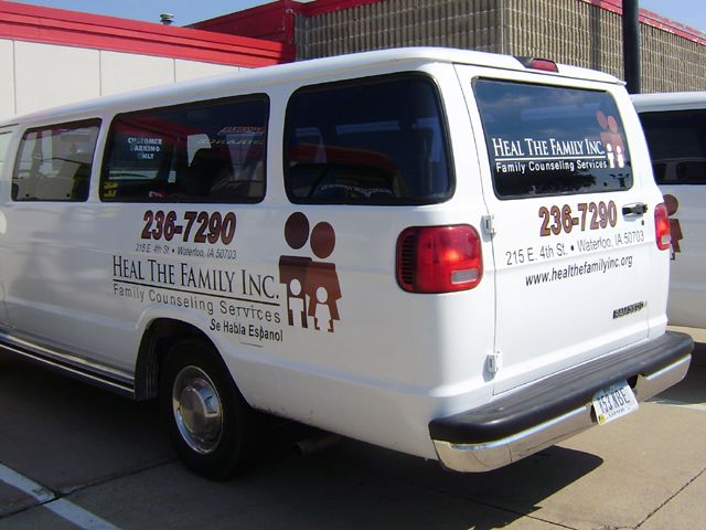 Heal the Family Van Lettering