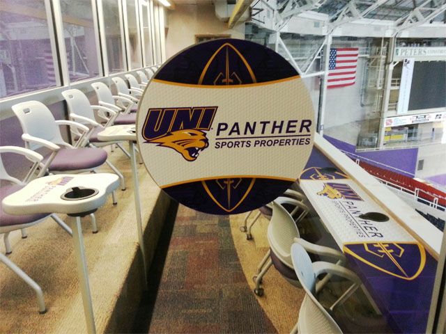 Custom Decals Applied to Glass door and table