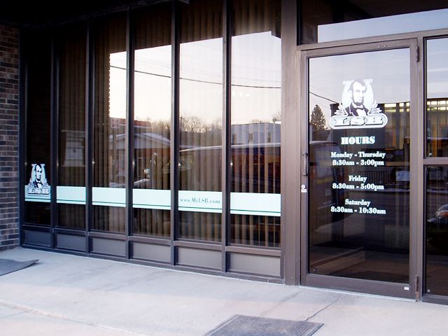 Window Graphics at Lincoln Savings Bank in Aplington