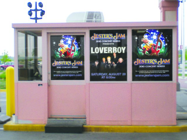 Valet Hut Window Graphics at Isle Casino Hotel Waterloo