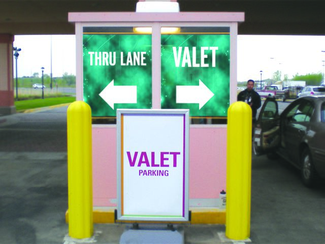 Valet Hut Window Graphics at Isle Casino Hotel Waterloo