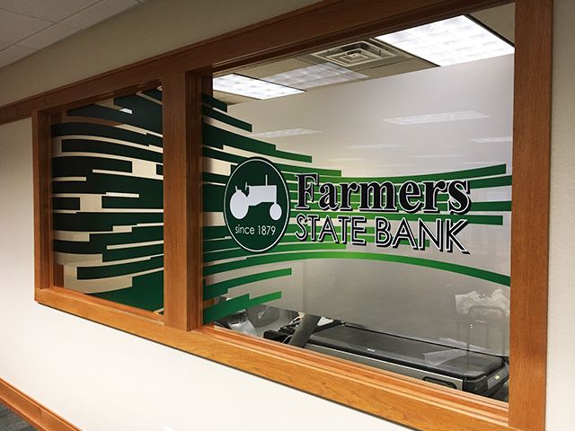 Farmers State Bank Interior Window Graphics