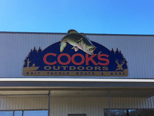 Cook's Outdoors Storefront Signage