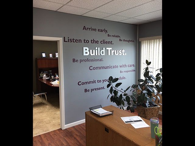 Interior Dimensional Lettering and Vinyl Lettering