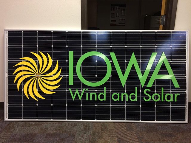 Dimensional Lettering Installed to a Solar Panel