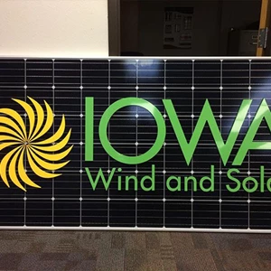 Dimensional Lettering Installed to a Solar Panel