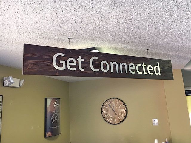 Dimensional Lettering Installed to Wooden Sign