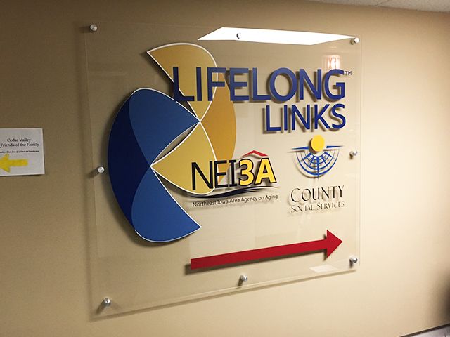 Interior Plexi Glass Sign with Standoffs