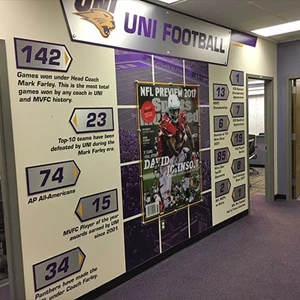 Custom Wall Display for UNI Football Office