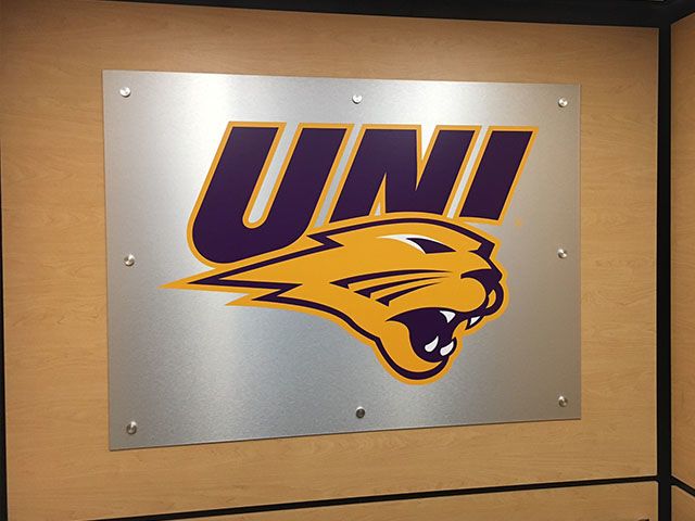 Brushed Silver DiBond with Standoffs and Vinyl Logo