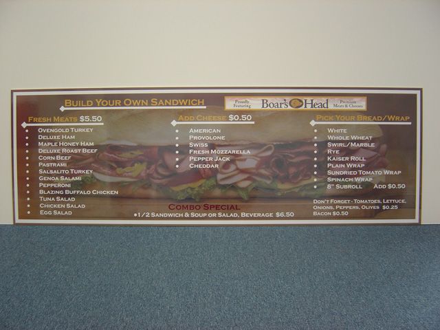 Jet Provisions Boar's Head Menu Board