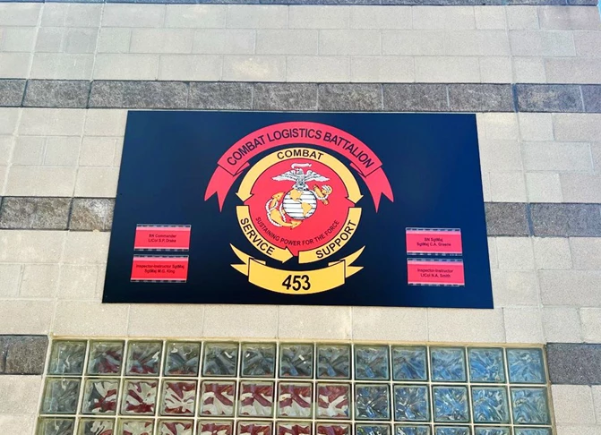 Metal Sign with Slider Inserts for Military Installation
