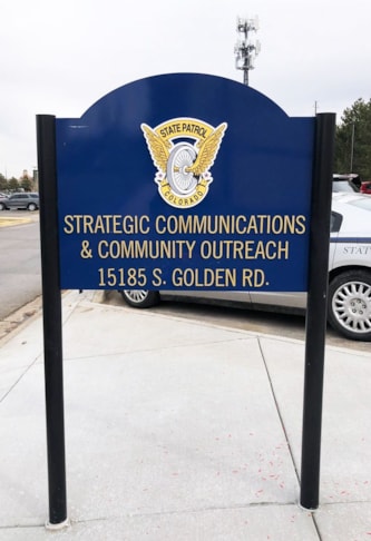 Post & Panel Sign with 3D cut acrylic lettering