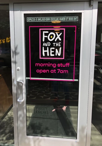 Window / Door Graphics for Fox and The Hen in Denver