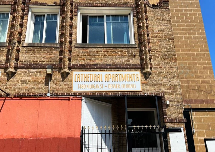 Acrylic Sign for Cathedral Apartments with 3D letters