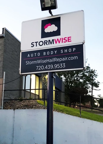 Acrylic lightbox signage for StormWise Auto Body