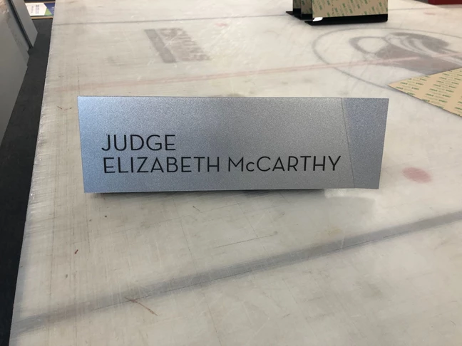 Custom nameplate - acrylic with ADA lettering