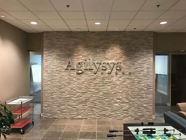 Agilysys Dimensional Lobby lettering