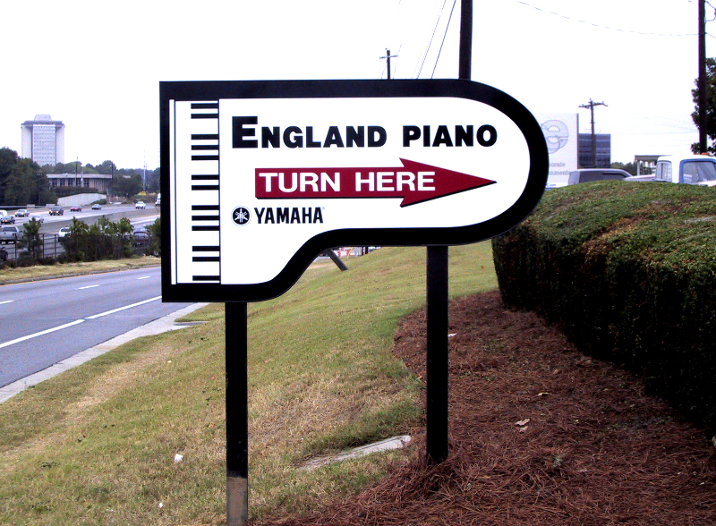 Custom Shaped Routed Aluminum Post & Panel Directional Sign