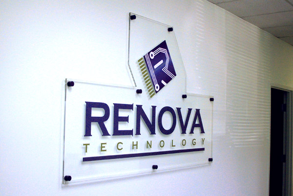 Custom Design Clear Acrylic with Digital Print and Black Flush Standoffs