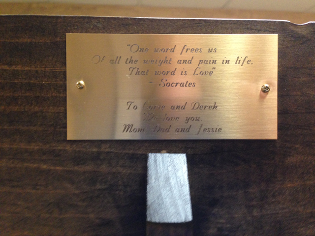 Engraved Brass Plaque