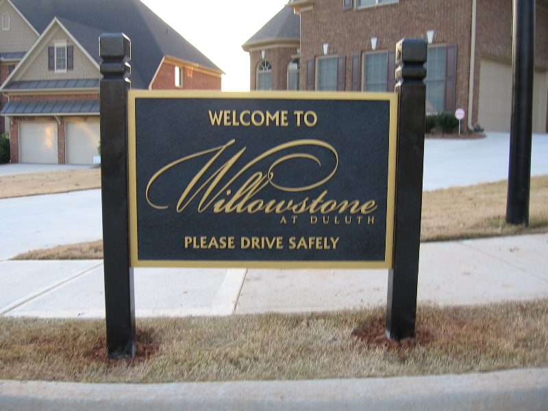Subdivision Sandblasted Welcome Sign