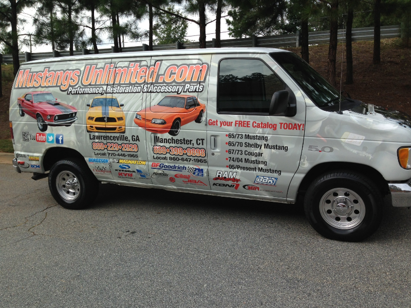 Mustangs Unlimited Van Wrap Passenger Side