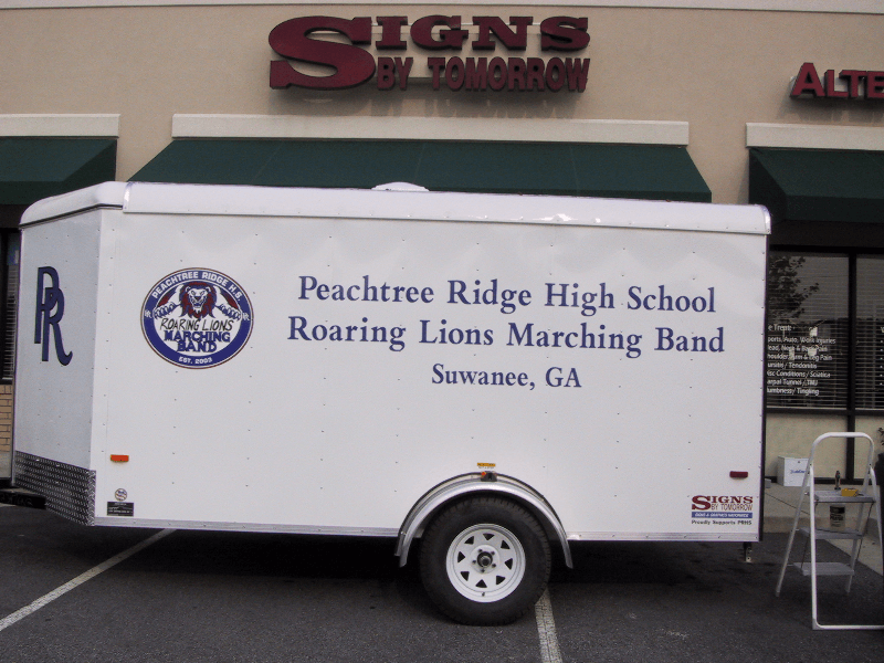 Vinyl Lettering for PRHS Band Trailer