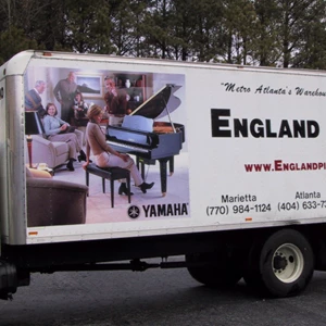 England Piano Truck Lettering with Full Color Digital Image