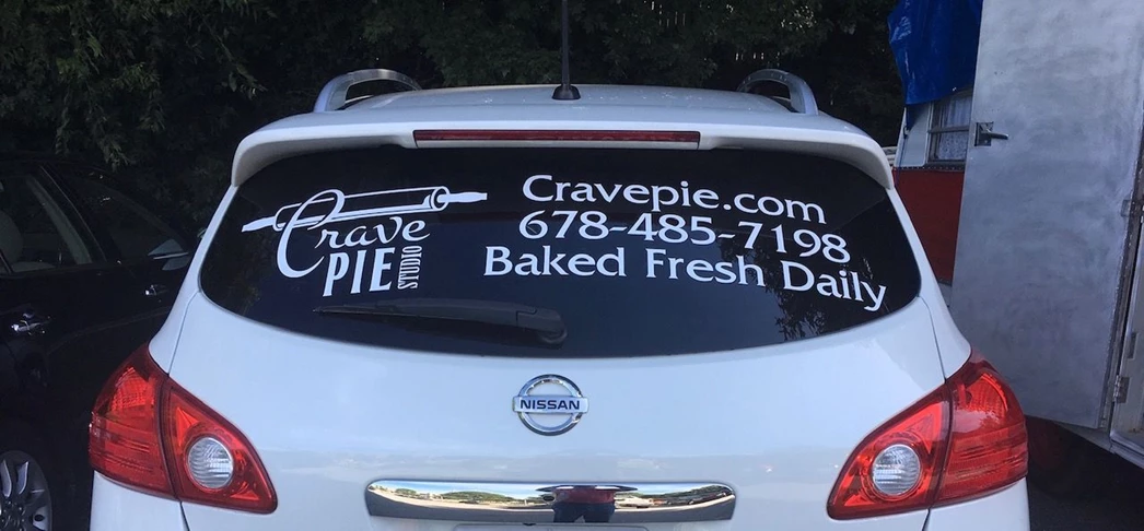 Crave Pie Cut Vinyl Vehicle Window Lettering