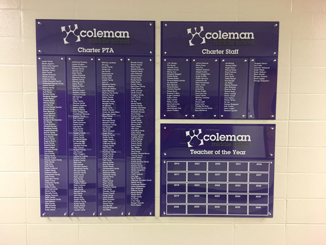 Clear Acrylic with Vinyl Names