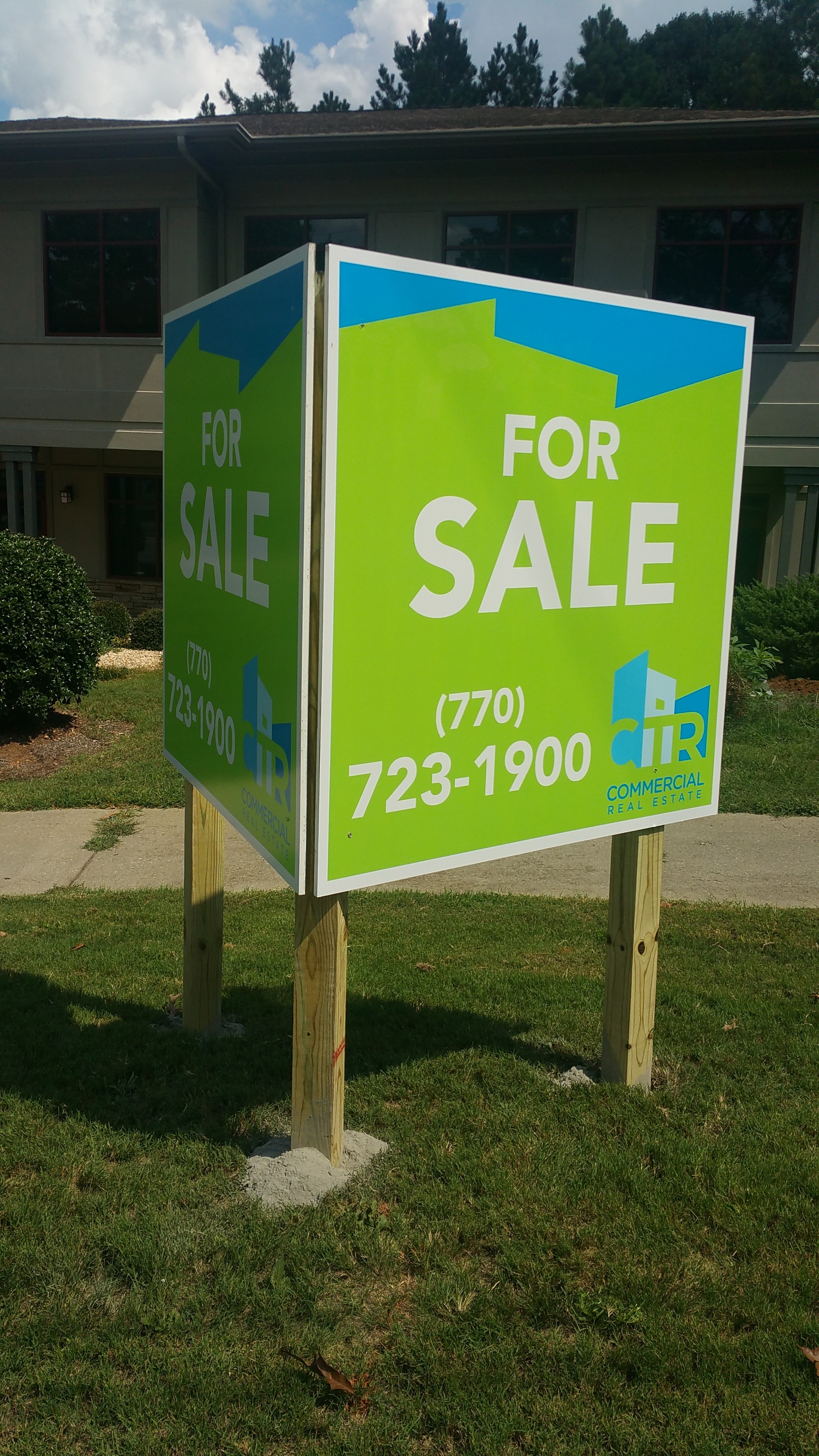 V-Shaped Wood Sign (MDO on 4 x 4 Pressure Treated Posts)