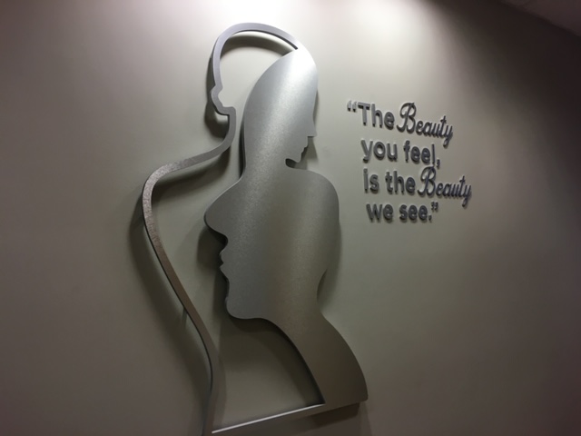 Dimensional Wall Graphic with brushed aluminum faces
