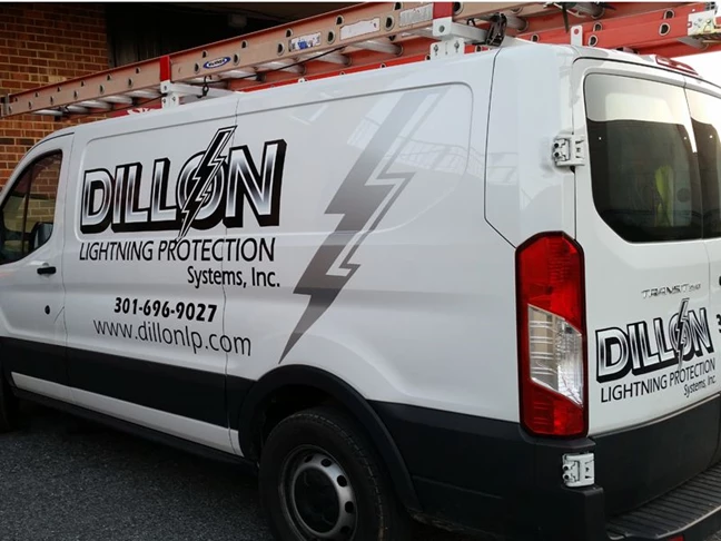 Digital and Silver Metallic Graphics for Dillon Lightning Protection Van