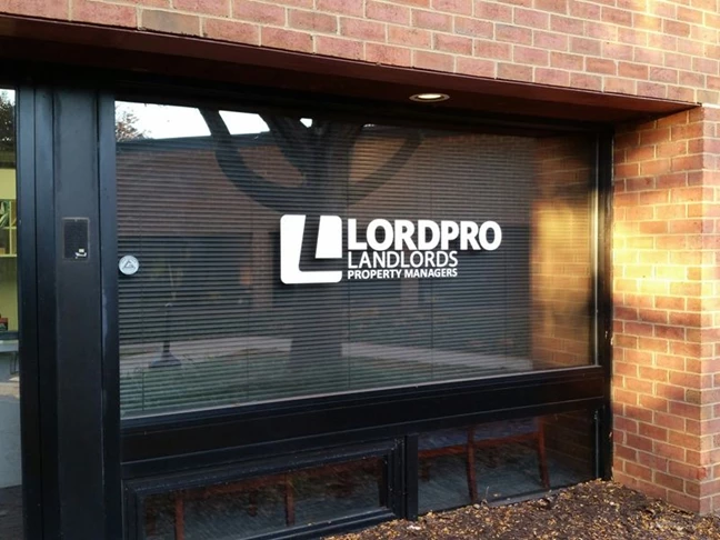 Vinyl Window Lettering for Lordpro Landlords
