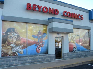 Window Graphics | Retail | Frederick, MD | Perforated Vinyl | Beyond Comics
