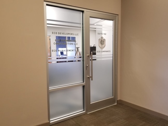 A Combination of Frosted & Printed Window Graphics