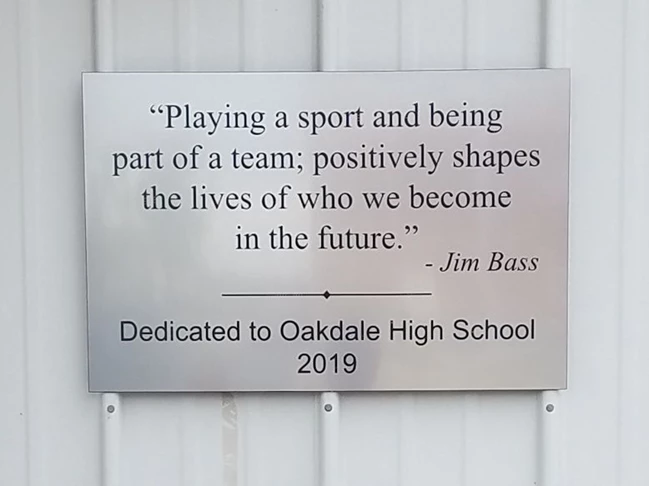 Oakdale High School Engraved Ticket Alley Dedication Sign