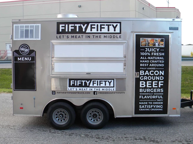 Spot and Full Color Graphics for Fifty Fifty Food Truck