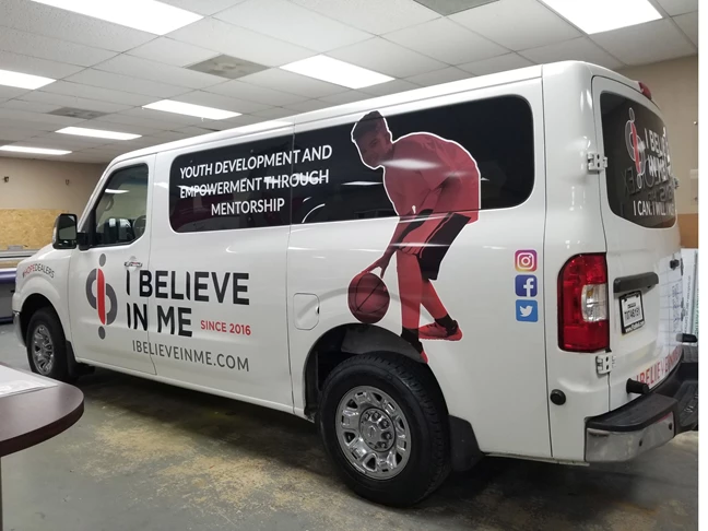 Full & Spot Color Graphics for I Believe In Me Nissan NV2500