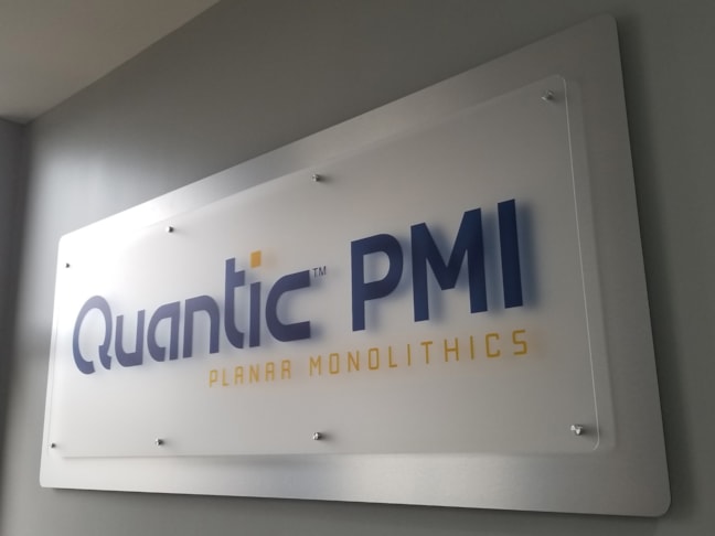 Multi Layer Brushed Silver & Frosted Acrylic Reception Area Sign