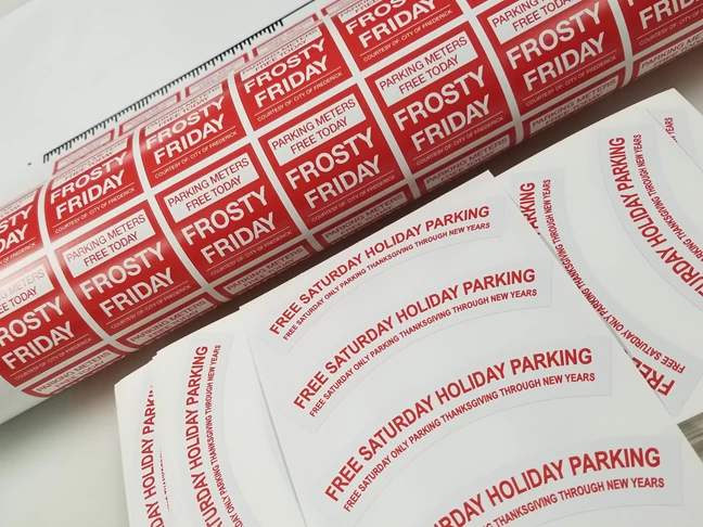 Temporary Parking Meter Decals for Holiday Parking in Downtown Frederick