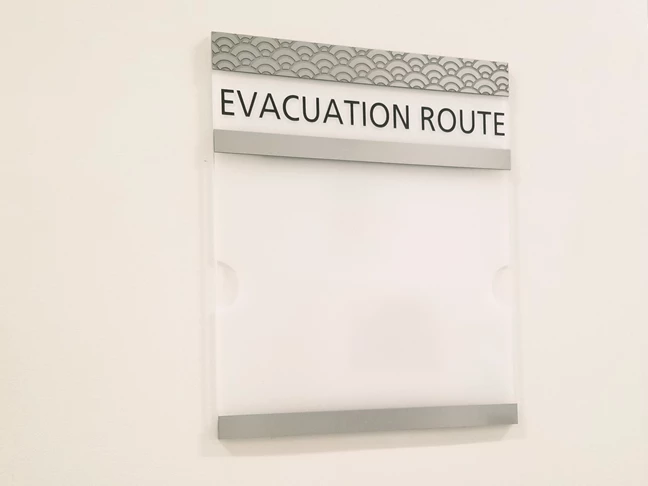 Custom Evacuation Route Map Holder Sign