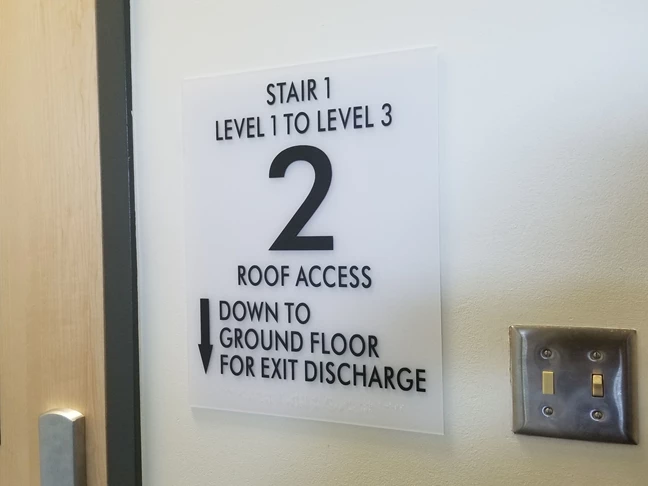 Stairwell ID Sign with Raised Letters & Braille