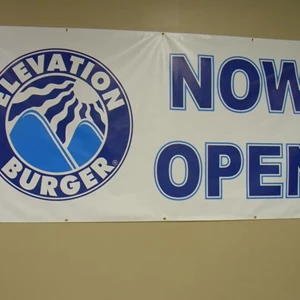 Now Open Banner for Elevation Burger