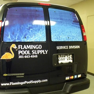 Full Color Van Graphics for Flamingo Pool Supply